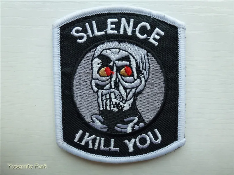 

Silence I Kill You patches military hook back Afghan Novelty insignia tactical morale patches for jacket
