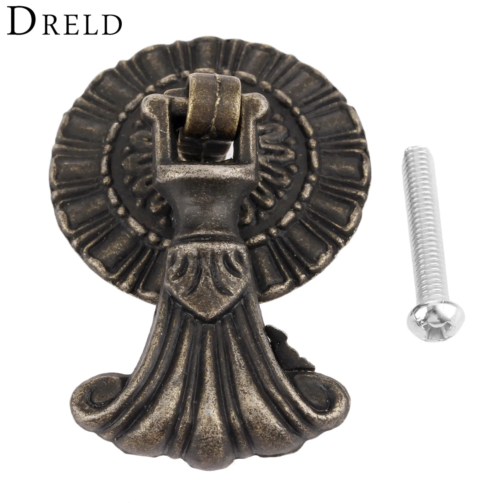 

DRELD 1Pc Zinc Alloy Furniture Handle Antique Drawer Knobs Kitchen Cabinet Drawer Cupboard Door Handles Pull Furniture Fittings