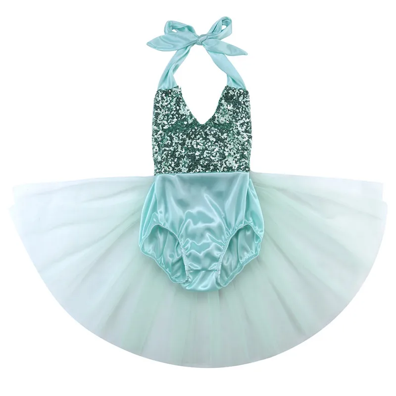 

New Arrival Summer Child Sequins Baby Girl Tulle Dress Romper Bodysuit Sunsuit Outfits Clothes