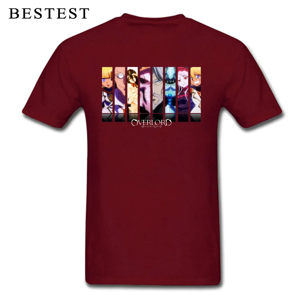 Overlord 6937 Round Collar T-shirts Summer Fall Tops Tees Short Sleeve On Sale Pure Cotton Personalized Tops T Shirt Casual Male Overlord 6937 maroon