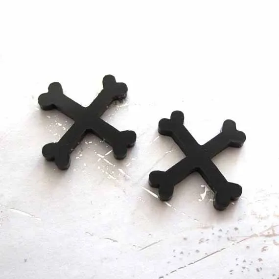 

Crossbones Cabochons black, gothic, laser cut acrylic