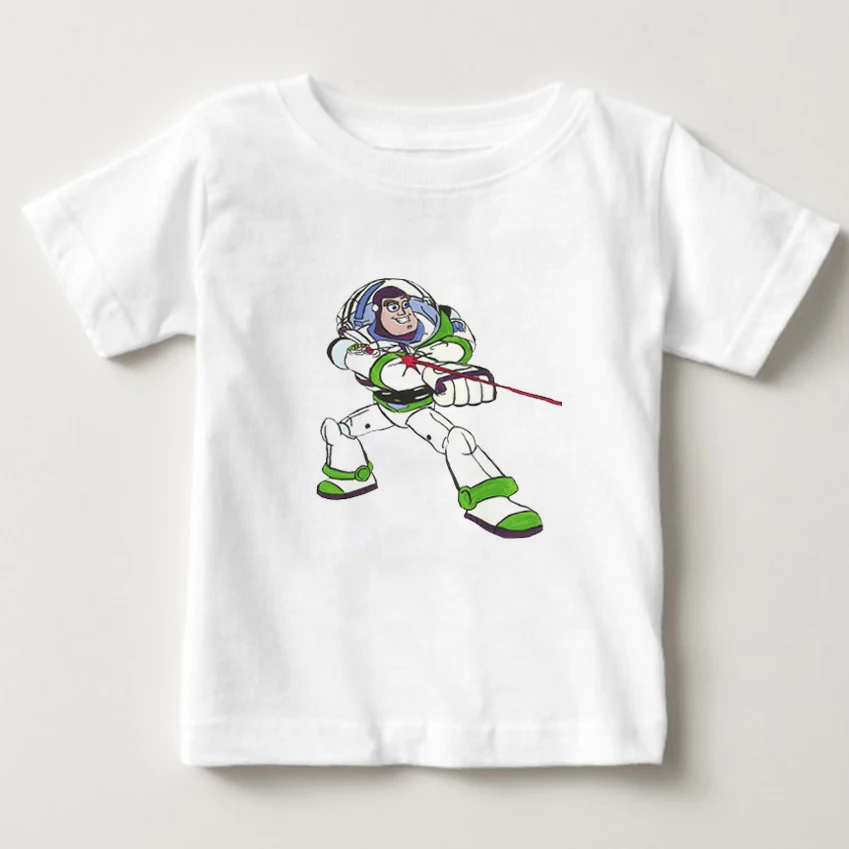 

children Classic cartoon Toy Story character Buzz Lightyear 3d t shirt space galaxy t shirt girl and boy summer casual t shirt N