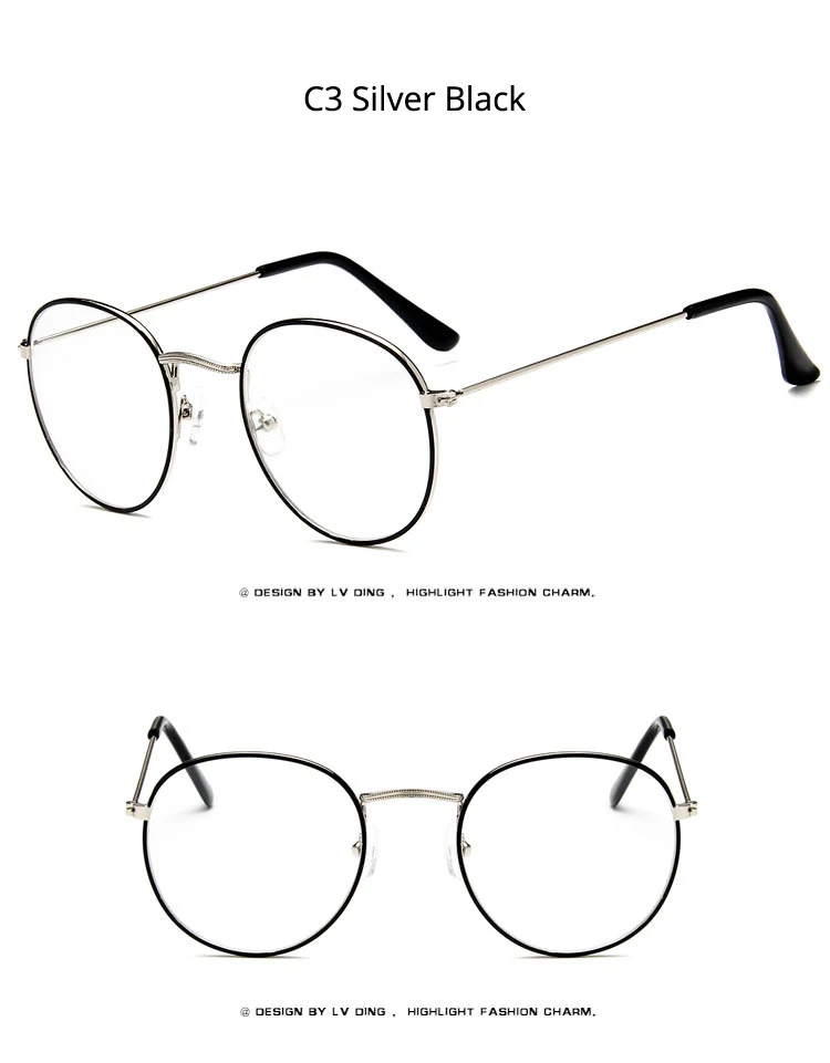 [EL Malus] овальные женские очки мужские прозрачный объектив металлические оправы черные золотые серебряные оттенки брендовый дизайнер