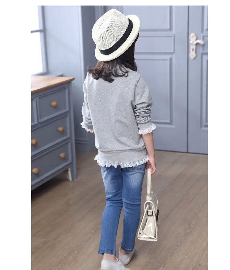 2016 new arrive sequined rebbit charatcer gray pink girls sweatshirt spring long sleeve kids clothes girls tops clothes 8 10 12 14 years girls clothing  6 7 8 9 10 11 12 13 14 15 16 children clothing (16)