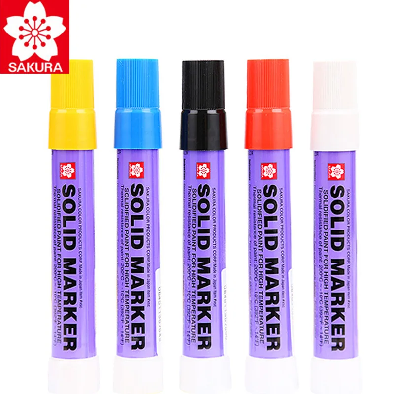 Sakura Solid Paint Marker for permanent marking Yellow x 5 pcs XSC#3