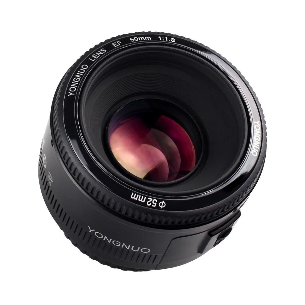 YONGNUO YN50mm f1.8 YN EF 50 мм f/1,8 AF объектив YN50 апертура Автофокус для Canon EOS DSLR камер+ бленда+ сумка+ ткань для объектива