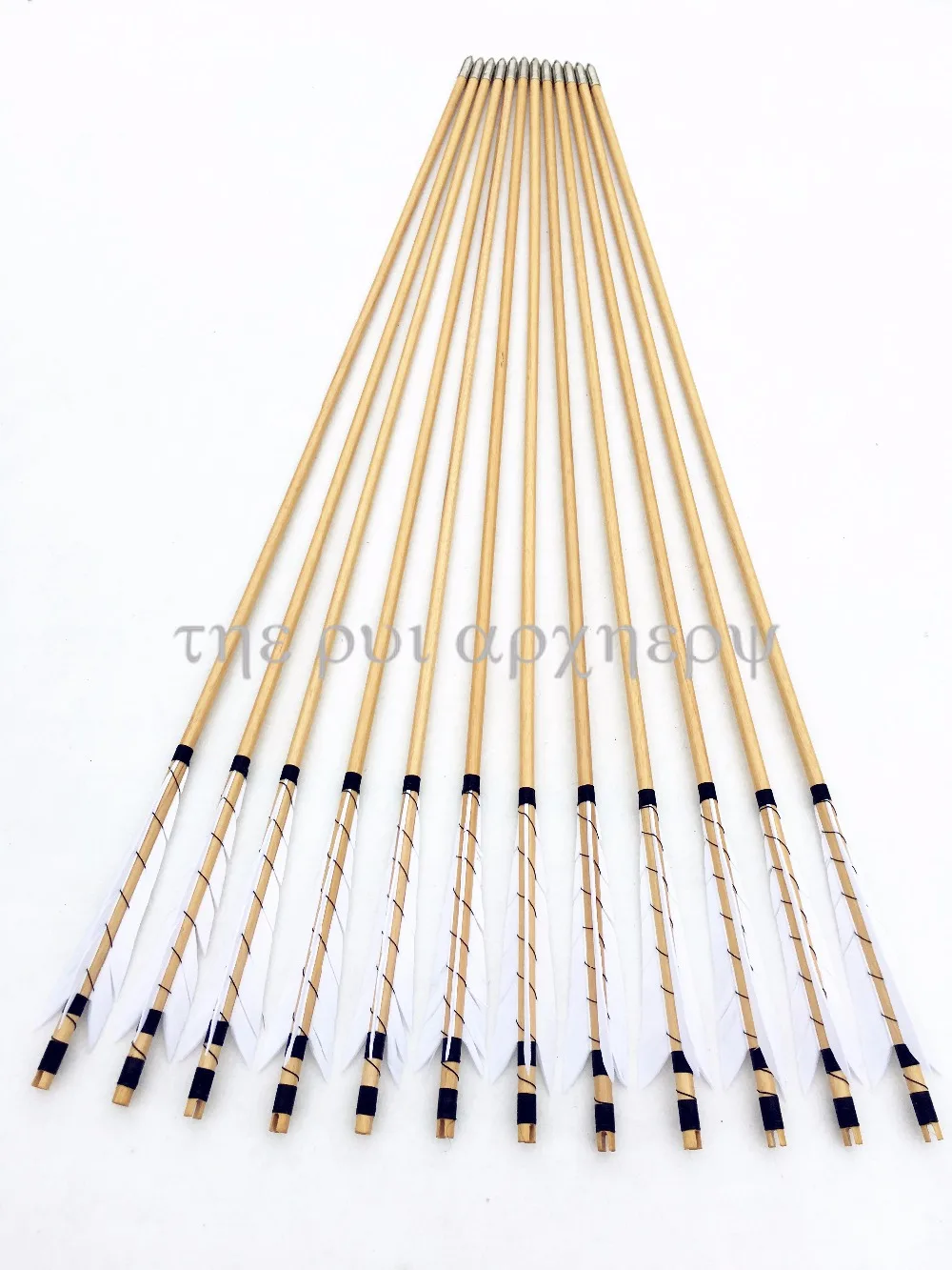 32inch 6/12/24PCS Handmade Turkey Feathers Wood Target Arrows With Bullet Tips