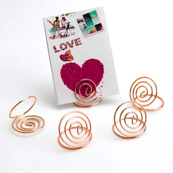 

Hot sale 24 Pcs Table Number Holders Ring Shape Card Holder Circle Stereo Note Pad Menu Clips