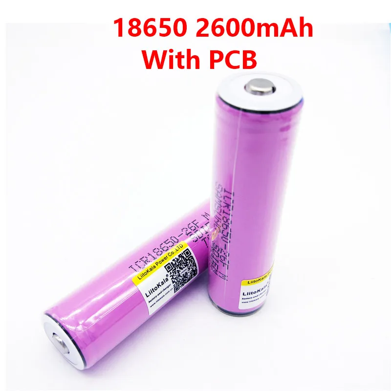 

5PCS LiitoKala for 18650 2600mah battery icr18650-26fm original 3.7V rechargeable battery for flashlight with PCB