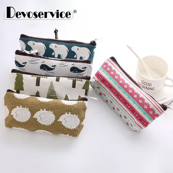 

Cute Korean Animals Canvas Pencil Case Storage Organizer Pen Bags Pouch Pencil Bag Pencilcase School Supply Kawaii Stationery