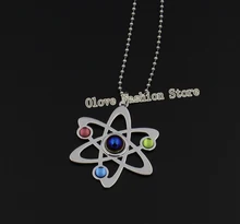 Collier Atome de la théorie du Bigbang, bijoux de film Vintage en Argent
