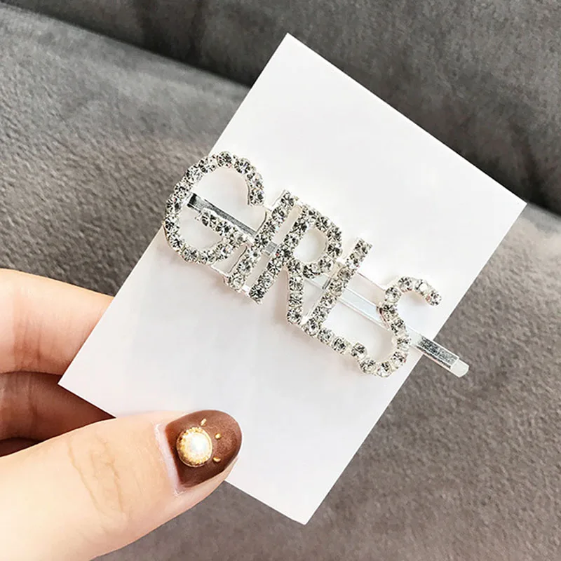 Rhinestone Letter Hairclip for Women Hairpin Golden Sliver Smile Girls Hair Clip Ladies Barettes Hair Accessories STAR HAPPY Rhinestone Letter Hairclip for Women Hairpin Golden Sliver Smile Girls Hair Clip Ladies Barettes Hair Accessories STAR HAPPY