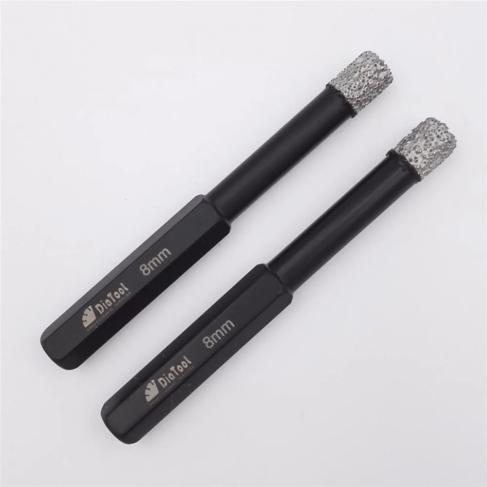 

Diameter 8mm Vaccum Brazed Diamond drilling bits for stone(2PCS), porcelain/tile,Masonry, Hex Shank, Dry drill bits