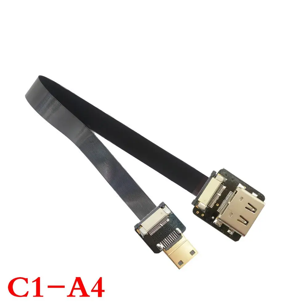90 Degree Angled FPV HDMI Male to Mini HDMI Male FPC Flat Cable 10cm 20cm 30cm 50cm 100cm for Multicopter Aerial Photography
