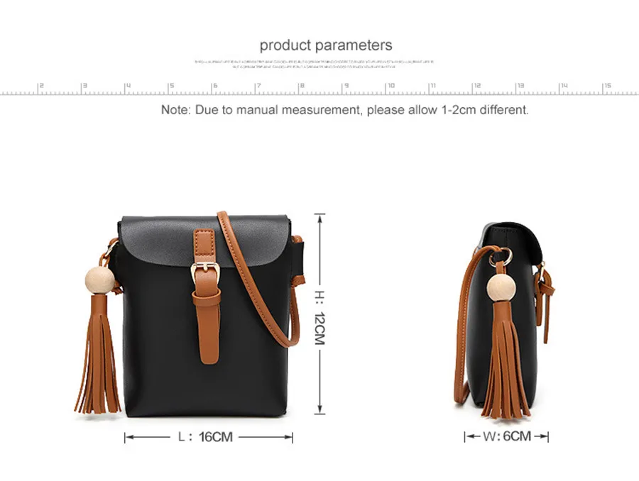 JKBW New Vintage Shoulder Bags PU Leather Tassel Women Messenger Bags Casual Lady Crossbody Bag Small Flap Shopping Handbag (4)