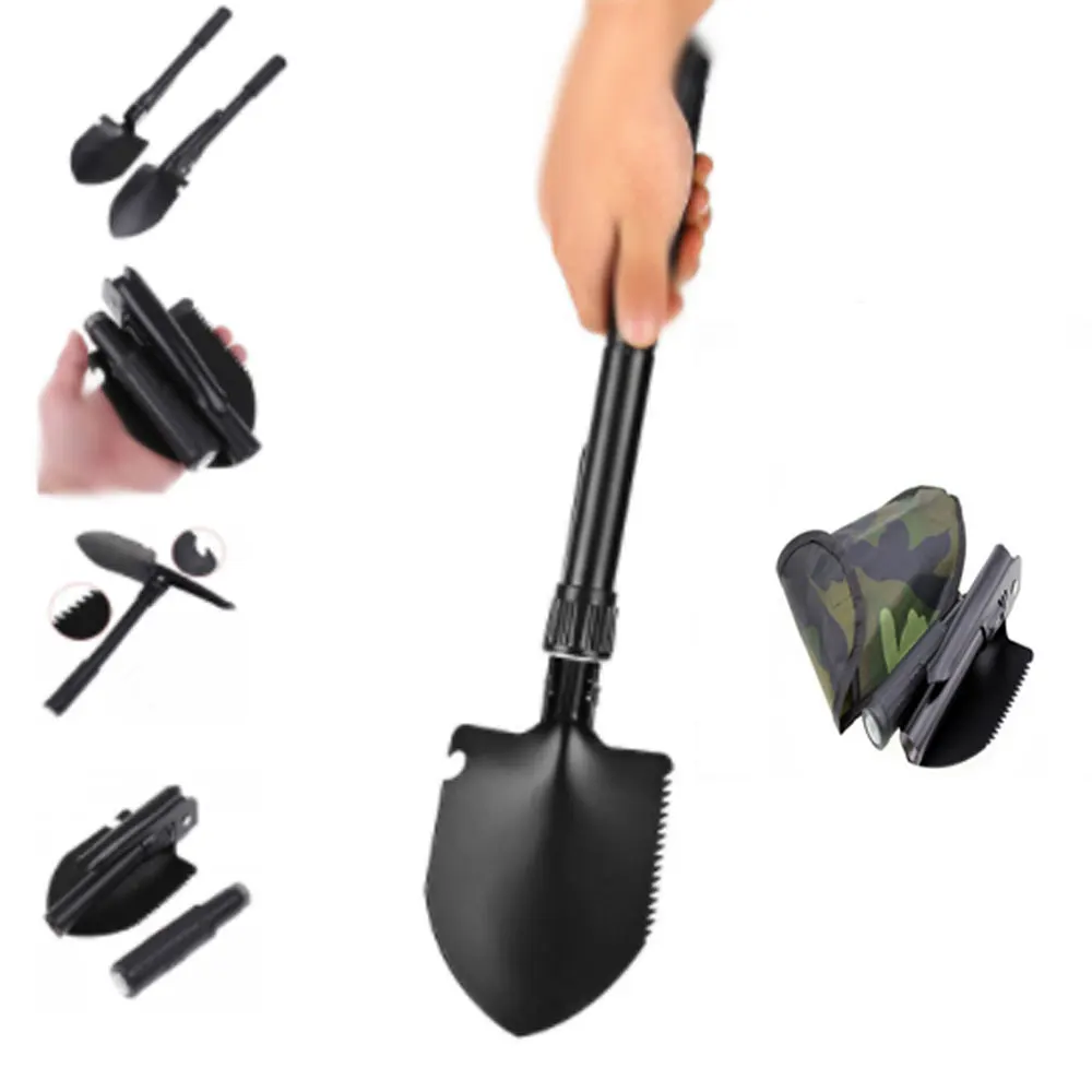 

Camping Military Survival Shovel Trowel Multi-function Portable Folding Spade Shovel Dibble Pick Emergency Tool Equipment