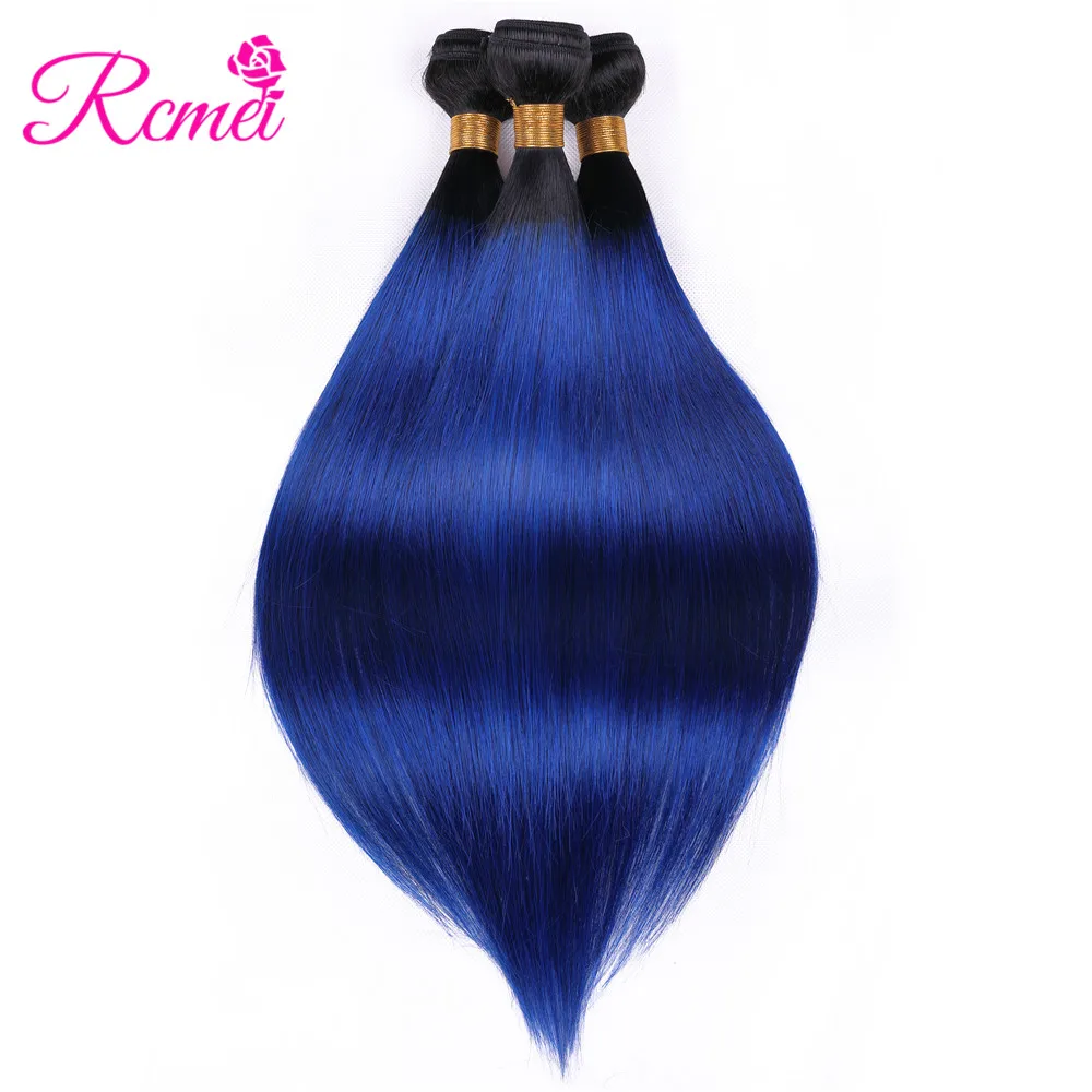 Pre Colored Hair Weave Ombre Brazilian Straight Human Hair T1b