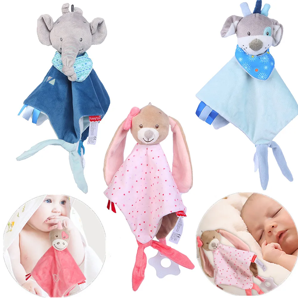 

Newborn Soft Baby Teddy Bear Puppet Toy Gift Snuggle Baby Comforter elephant pillow plush Blanket Dropshipping