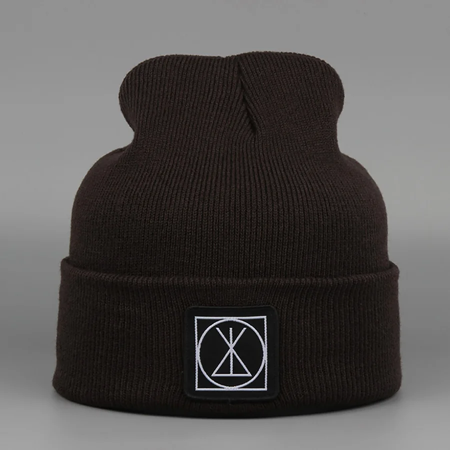Winter Hats For Women Rice Word Cloth Paste Beanies Hat Unisex Outdoor Sports Sand-proof Warm Beanies Hats Embroidery (5)