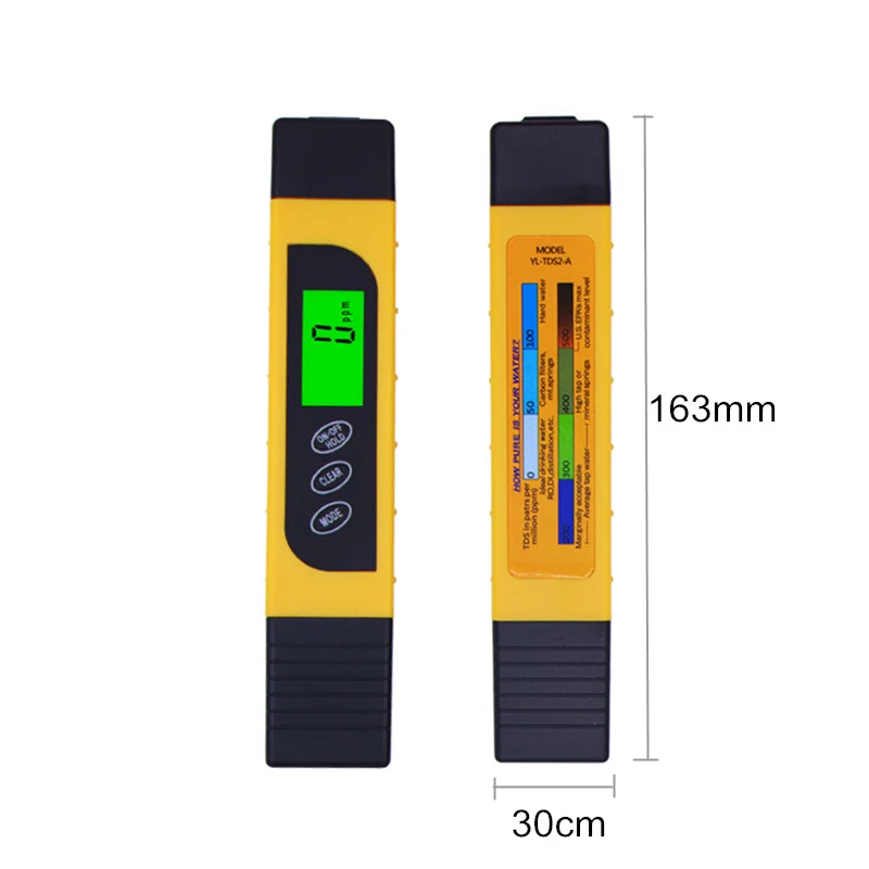 3 в 1 Функция цифровой TDS EC метр тестер температуры Ручка проводимость качество воды измерительные инструменты с подсветкой скидка 42
