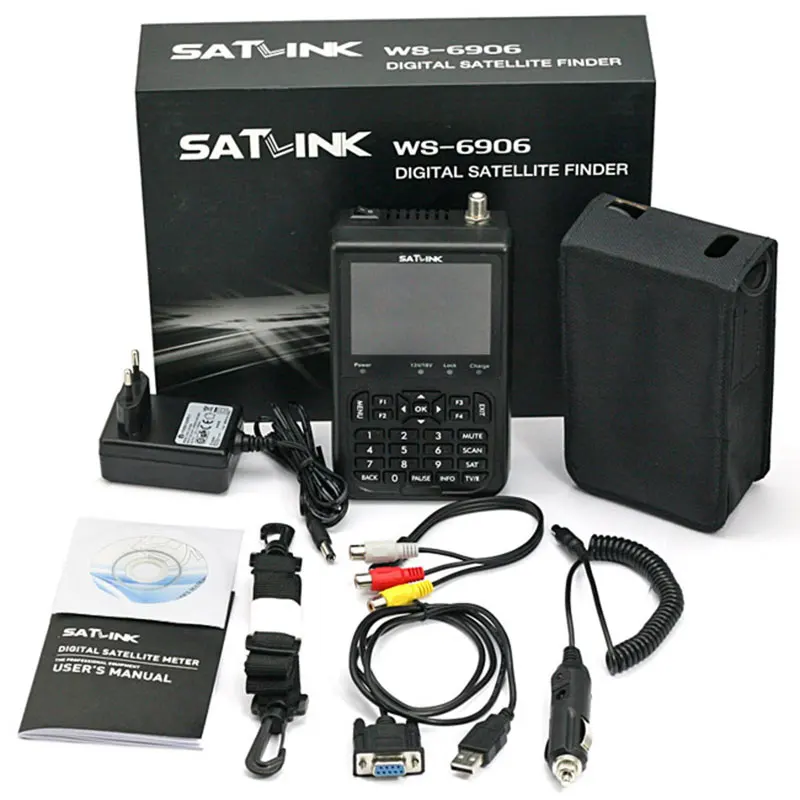 Satlink WS-6906 спутниковый искатель HD DVB-S FTA 3,5 дюймов ЖК спутниковый цифровой измеритель сигнала найти бесплатных телеканалов