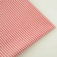 Tela de algodón con diseño de cuadros rojos y blancos, tela de algodón precortada con cuarto grueso, Telas pañuelo de retales textil para el hogar, tul para la práctica de principiantes