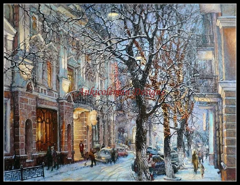 

Needlework for embroidery DIY French DMC High Quality - Counted Cross Stitch Kits 14 ct Oil painting - The Winter City
