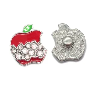 Оптовая продажа металлических кнопок Стразы 089 Apple Diy Ювелирные изделия Подходит для 18 мм защелкивающиеся кнопки ожерелья/браслеты для женщин