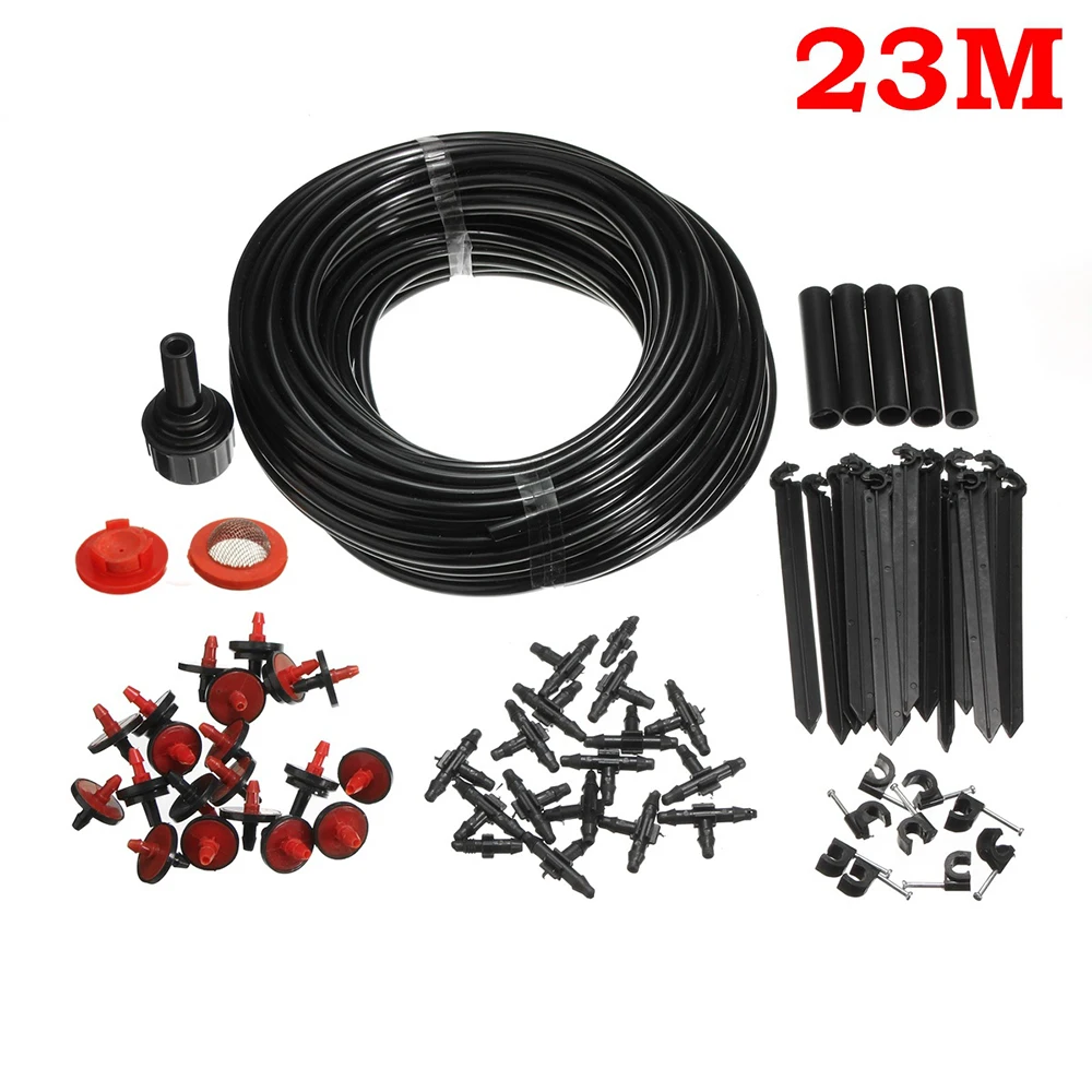 

46m Micro Drip Irrigation Watering Automatic System Kit for Plant Garden Greenhouse