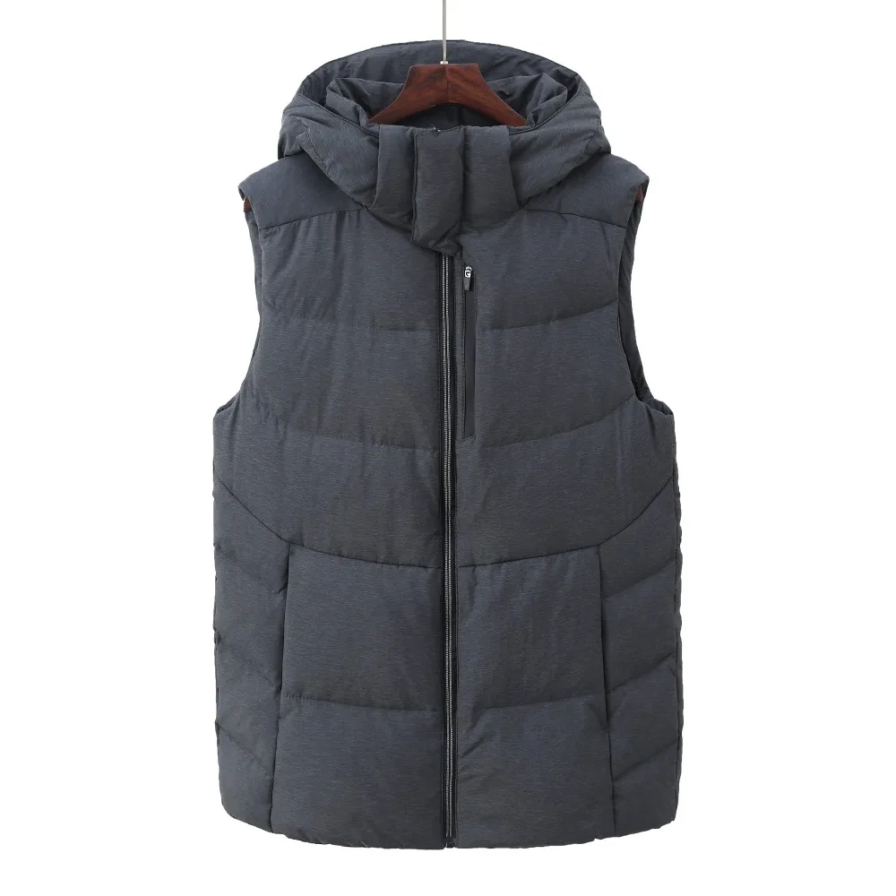 Luxury Brand Winter Hooded Brand Male Vest Sleeveless Jacket Fleece Hunter White Duck Down Vest