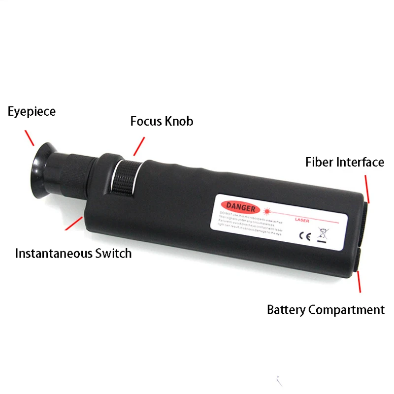 

Promotion Precise 400X Fiber Optic Inspection Optical Microscope Handheld with 1.25 & 2.5mm Adapters Black Color