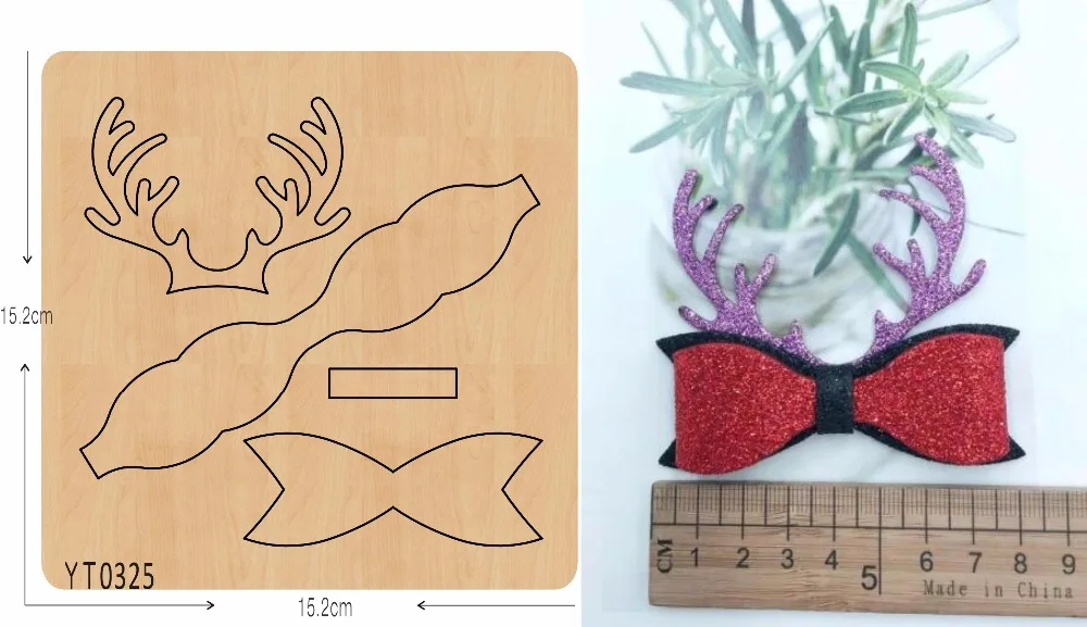 

Antlers bow DIY wooden die/ Scrapbook mold/cutting tool die /YT0325