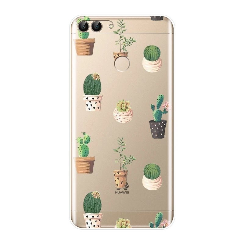 Задняя крышка для Huawei P10 P20 P8 P9 Lite 2017 силиконовый чехол телефона Sof Cactus Pro Plus P Smart