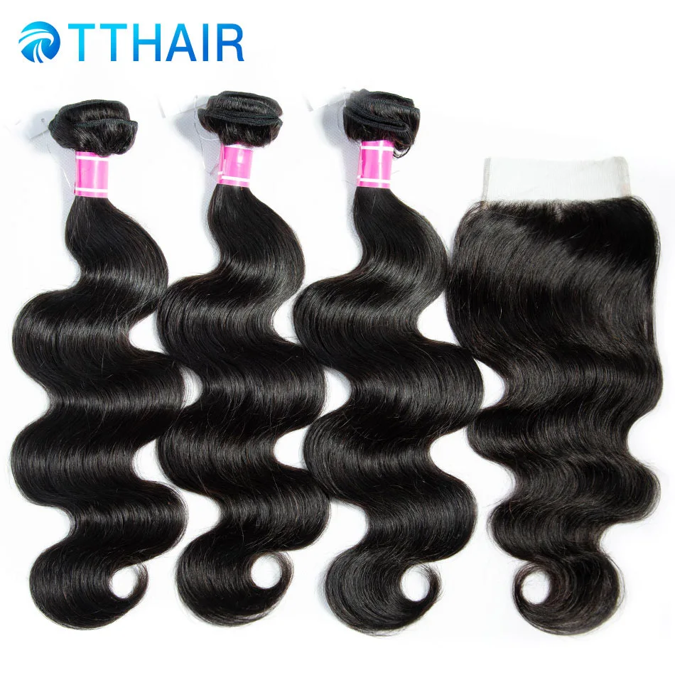 Body Wave Bundles With Closure Brazilian Hair Weave Bundles With