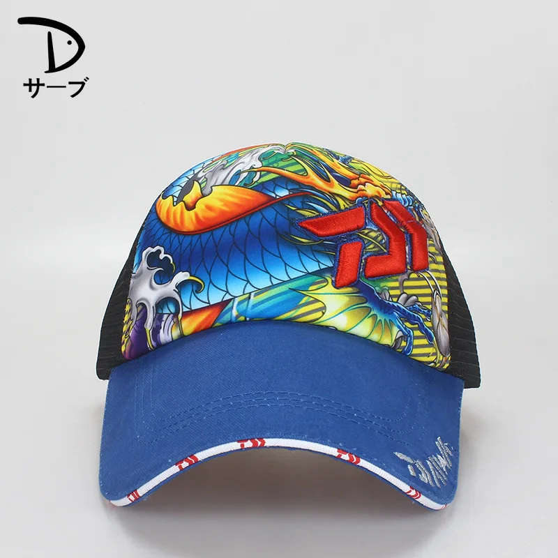 

2017 new summer fishing DAIWA Dawa sun hat painted embroidery cap visor lightweight breathable mesh
