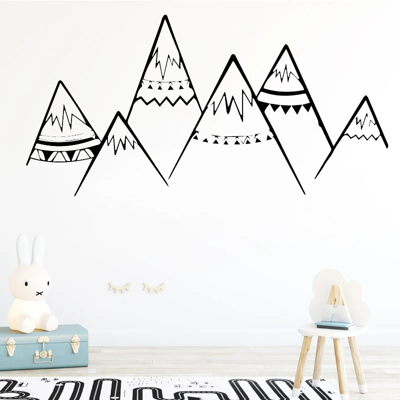 

Nordic style Mountain wallstickers Removable Wall Decor For boys Kids babys Rooms Decoration Wall Decals Sricker Murals