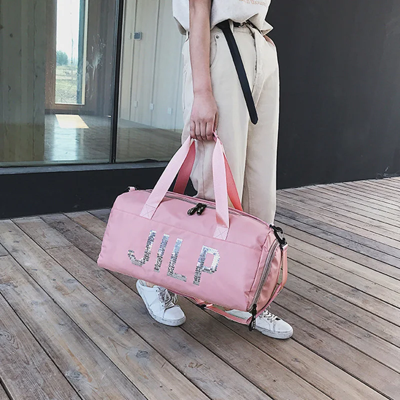 AUAU-новый тренд блестки большой емкости дорожная сумка сухой и влажной разделения спортивная сумка для йоги