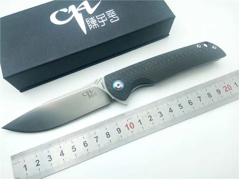 Comprar Marca ch ch3510 plegable del cuchillo del EDC 100% VG10 carbono hoja Fibra bolsillo mango cuchillo Caza cuchillo táctico Herramientas