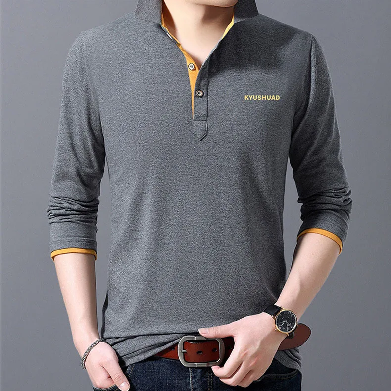 Mwxsd brand Casual mens long sleeve cotton polo men Autumn soft solid poloshirt men high quality polos tee camisa masculina polo