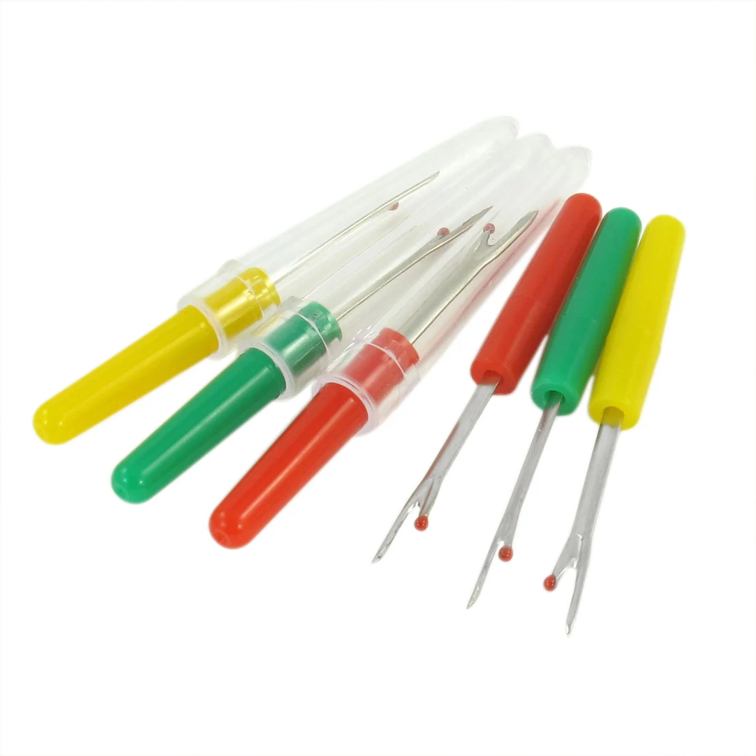 

FJS-6 Pcs Green Yellow Red Plastic Handle Sewing Stitch Thread Unpicker Seam Ripper
