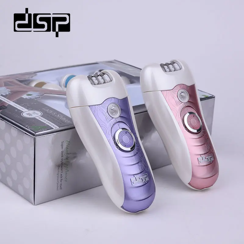 DSP депилятор 4 в 1 дизайн персональный уход за телом смузи кожи портативный удаления мозолей ноги педикюр набор эпилятора ЕС/Великобритания Plug - Цвет: Розовый
