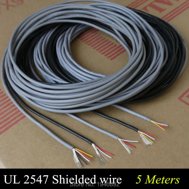 

5 Meters High Quality UL 2547 28/26/24 AWG Multi-core Control Cable Copper Wire Shielded Audio Cable Headphone Cable Signal Line