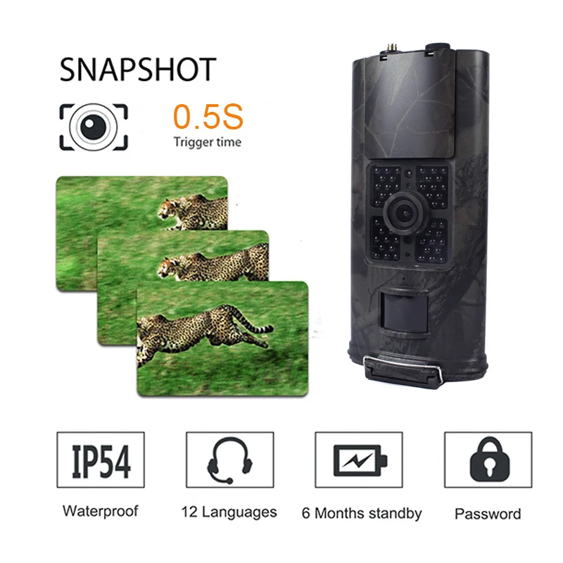 

16MP 1080p HD Huting Camera Animal Trail Camera Video Recorder IR IR Hunting Camera for Take Photo Cam for Night Vision