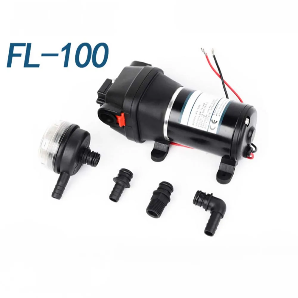 12 V 24 V DC высокого давления 100 PSI (7.0Bar) подъемник 60 m электрический мембранный промывочный насос для мытья автомобиля FL-100