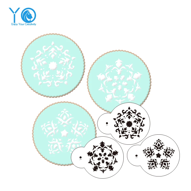 

3pcs/lot Christmas Snowflakes Cookie Mold Stencil Cupcake Molds For Cookies Form For Cake Cookies Mould Baking & Pastry Tools