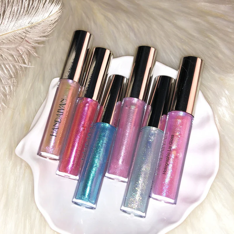 

HANDAIYAN Holographic Liquid Lip Plumper Laser Lip Tattoo Lipstick Mermaid Lip Gloss Pigment Makeup Liquid Lipstick TSLM2