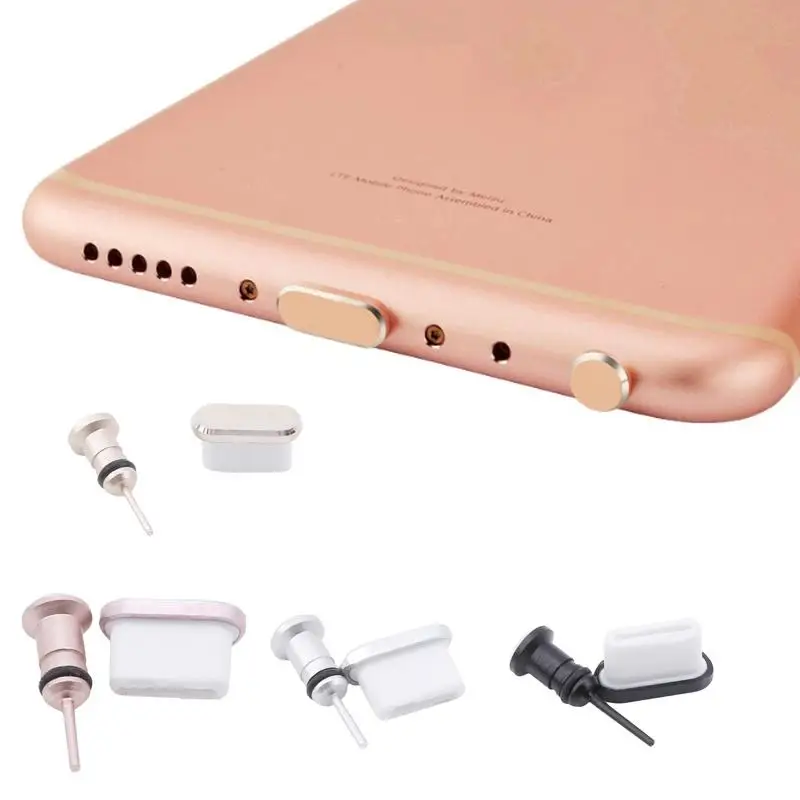 

2pcs Type-C Phone Charging Port 3.5mm Earphone Jack Sim Card Type C Anti Dust Plug For Samsung S9 S8 for Huawei P9 P10 P20