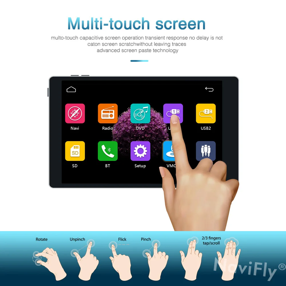 Clearance NaviFly 7 inch Car Multimedia Navigation System car DVD Player For SsangYong Kyron Actyon 2005-2013 GPS Radio Stereo 18