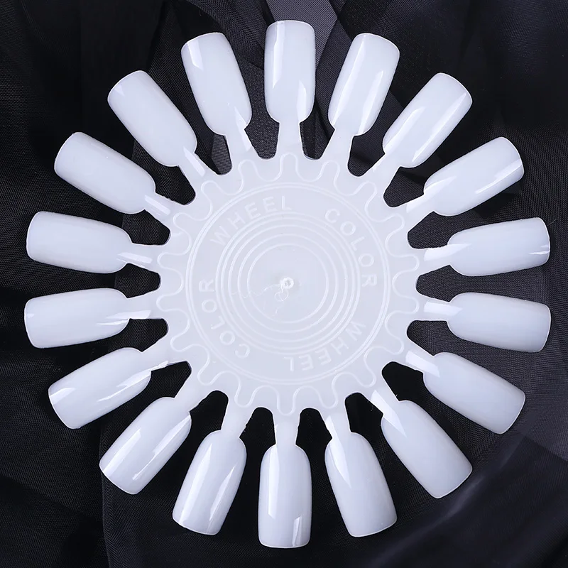 

18 Wheel White False Nail Tips Color Card Round Nail Art Display Practice Board Acrylic UV Gel Polish Tool Manicure Art Tools