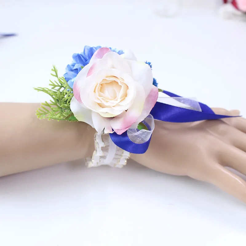 bridesmaid bracelet flower wedding wrist corsage  (2)